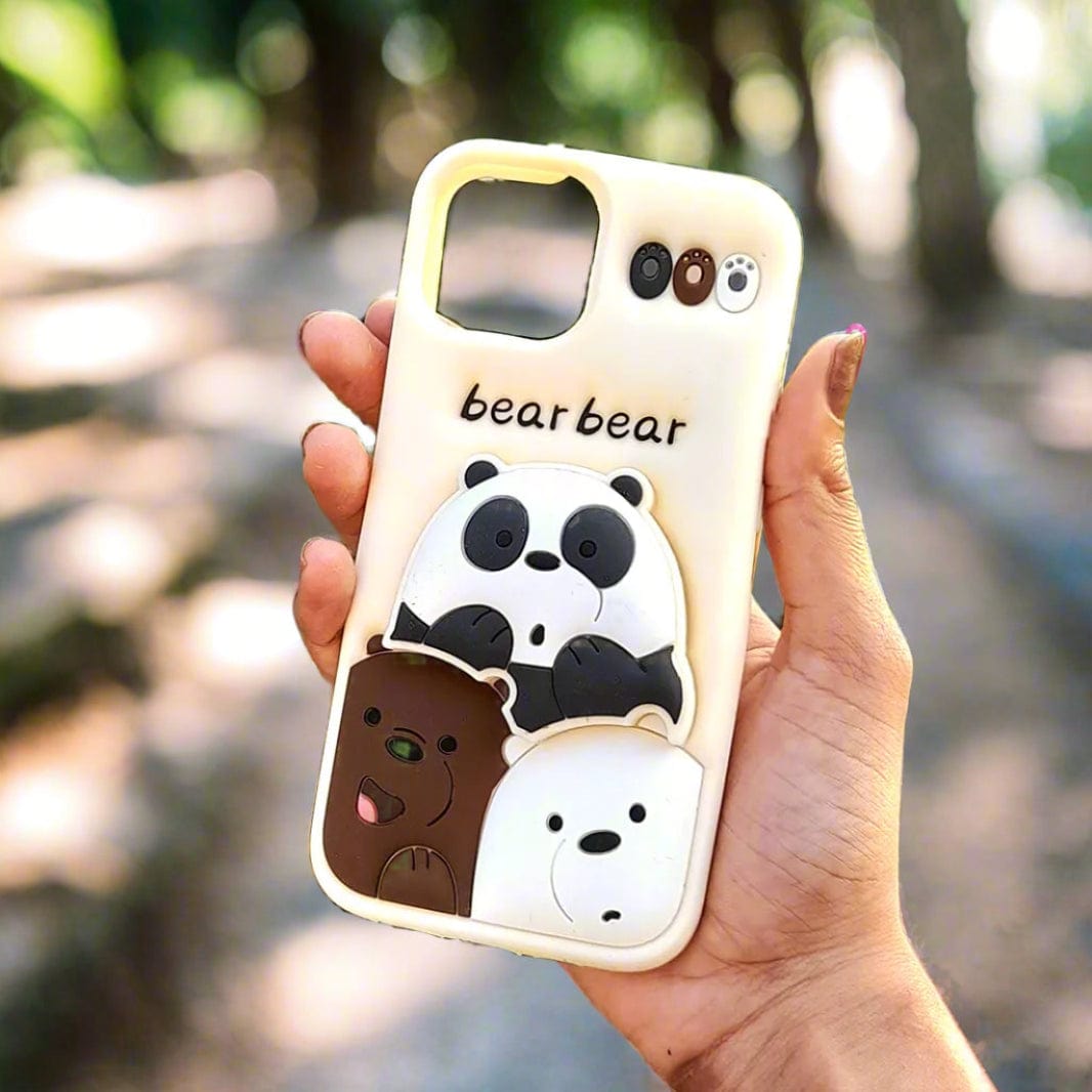 Cases & Covers for iPhone 16 Pro / Bear Bear 3D Cartoon Character Soft Silicone Phone Back Case for Apple iPhone