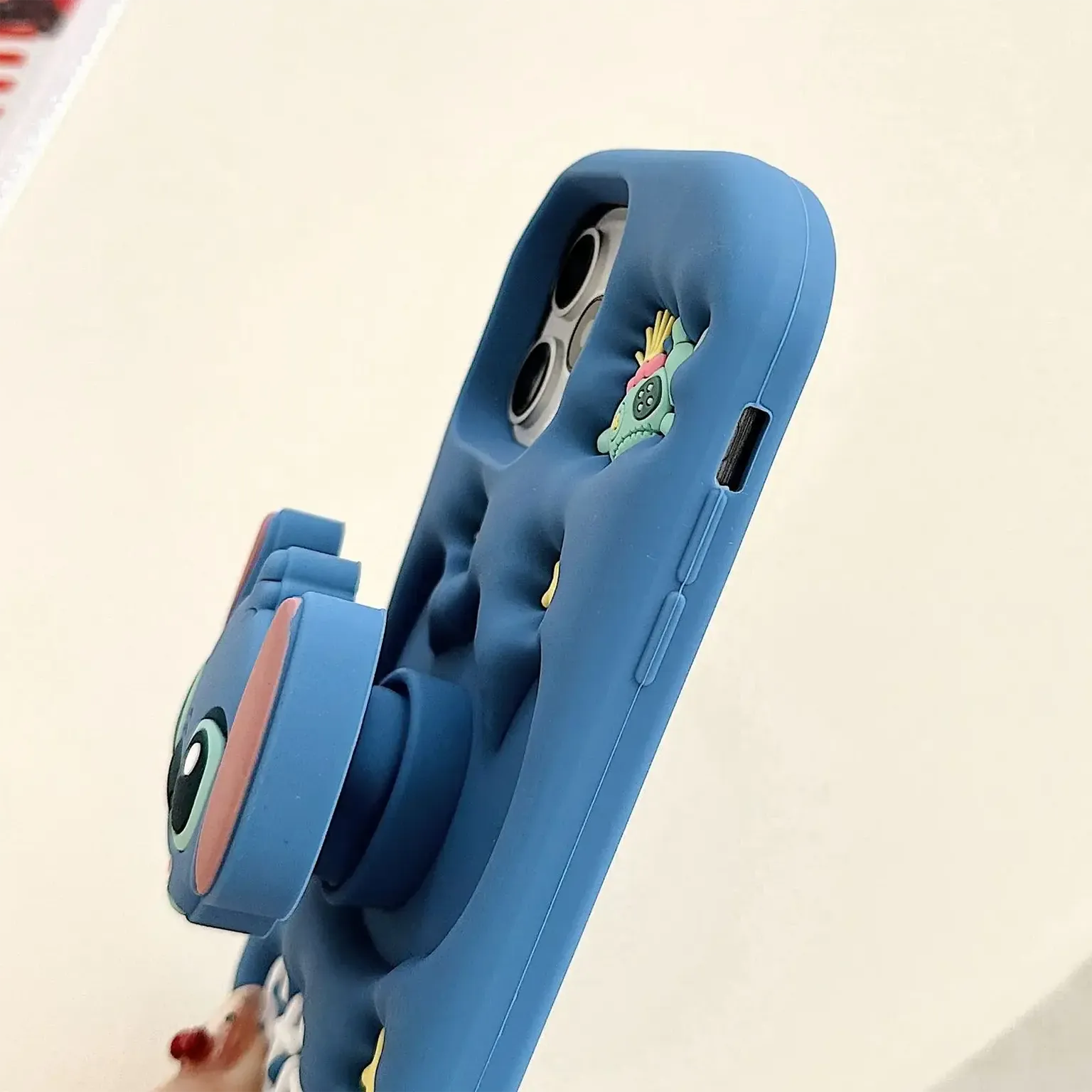 Cases & Covers 3D Cute Cartoon Character Scalable Holder Soft Silicone Case for iPhone 13