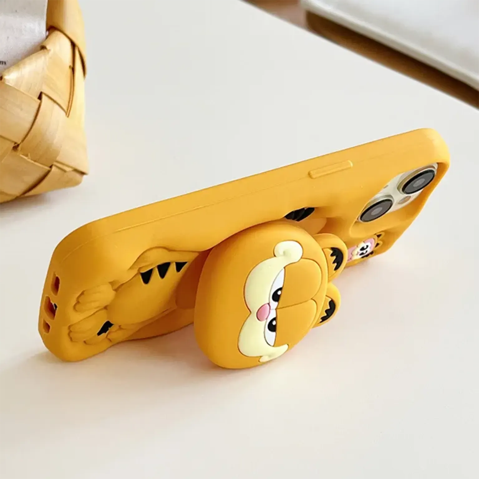 Cases & Covers 3D Cute Cartoon Character Scalable Holder Soft Silicone Case for iPhone 13