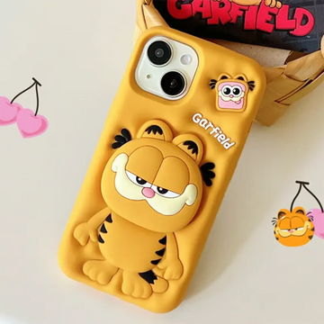 Cases & Covers 3D Cute Cartoon Character Scalable Holder Soft Silicone Case for iPhone 13