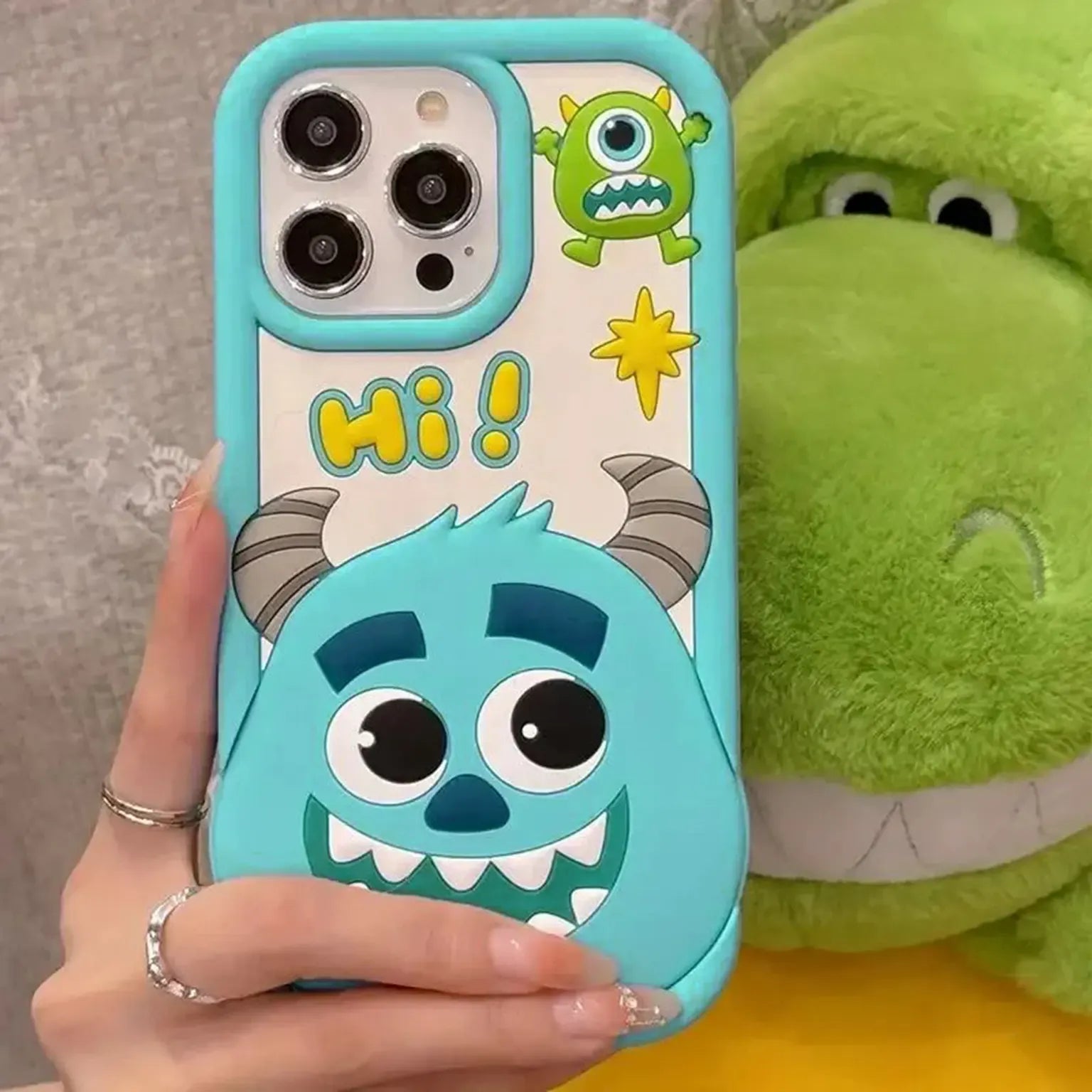 Cases & Covers 3D Cute Cartoon Character Scalable Holder Soft Silicone Case for iPhone 13