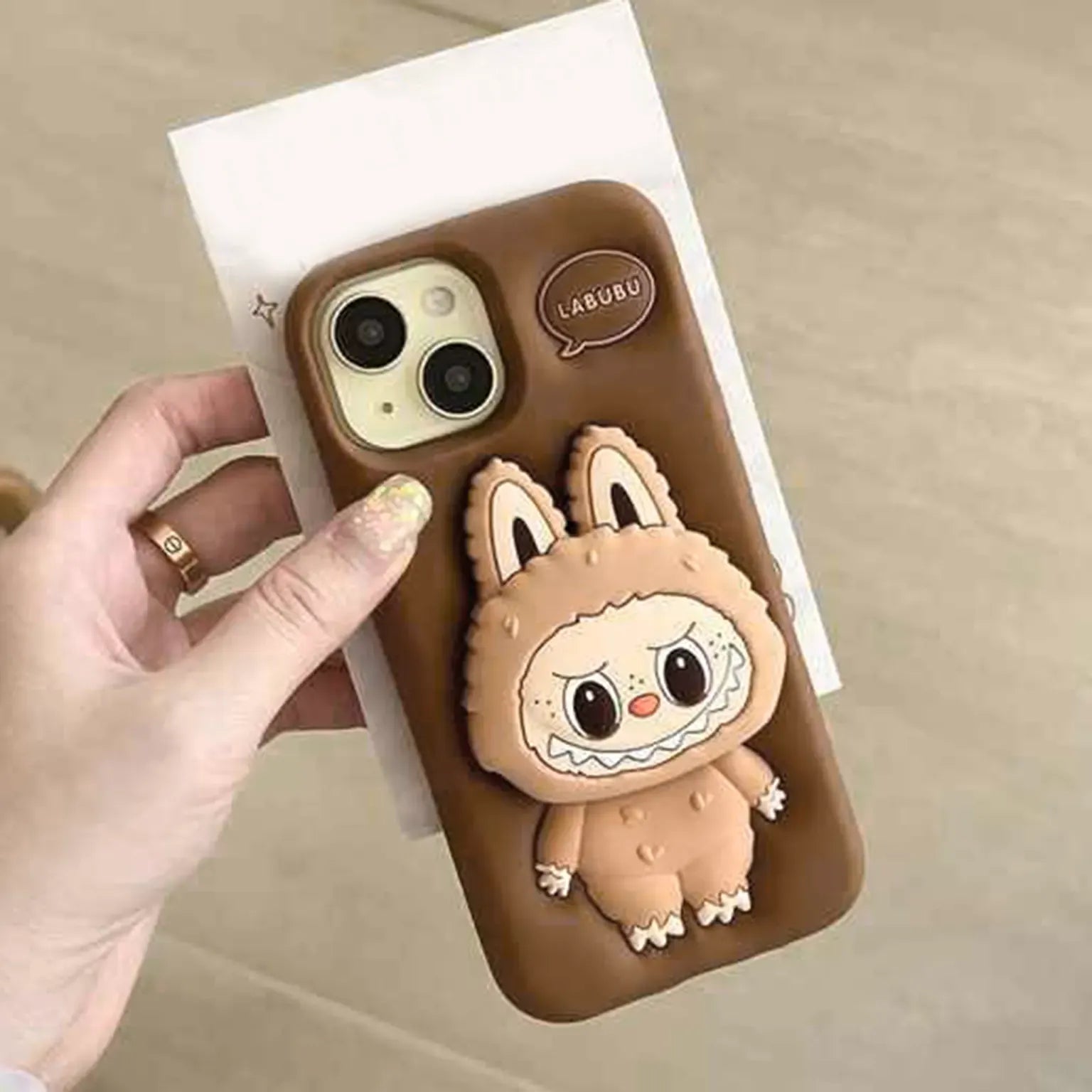 Cases & Covers 3D Cute Cartoon Character Scalable Holder Soft Silicone Case for iPhone 13