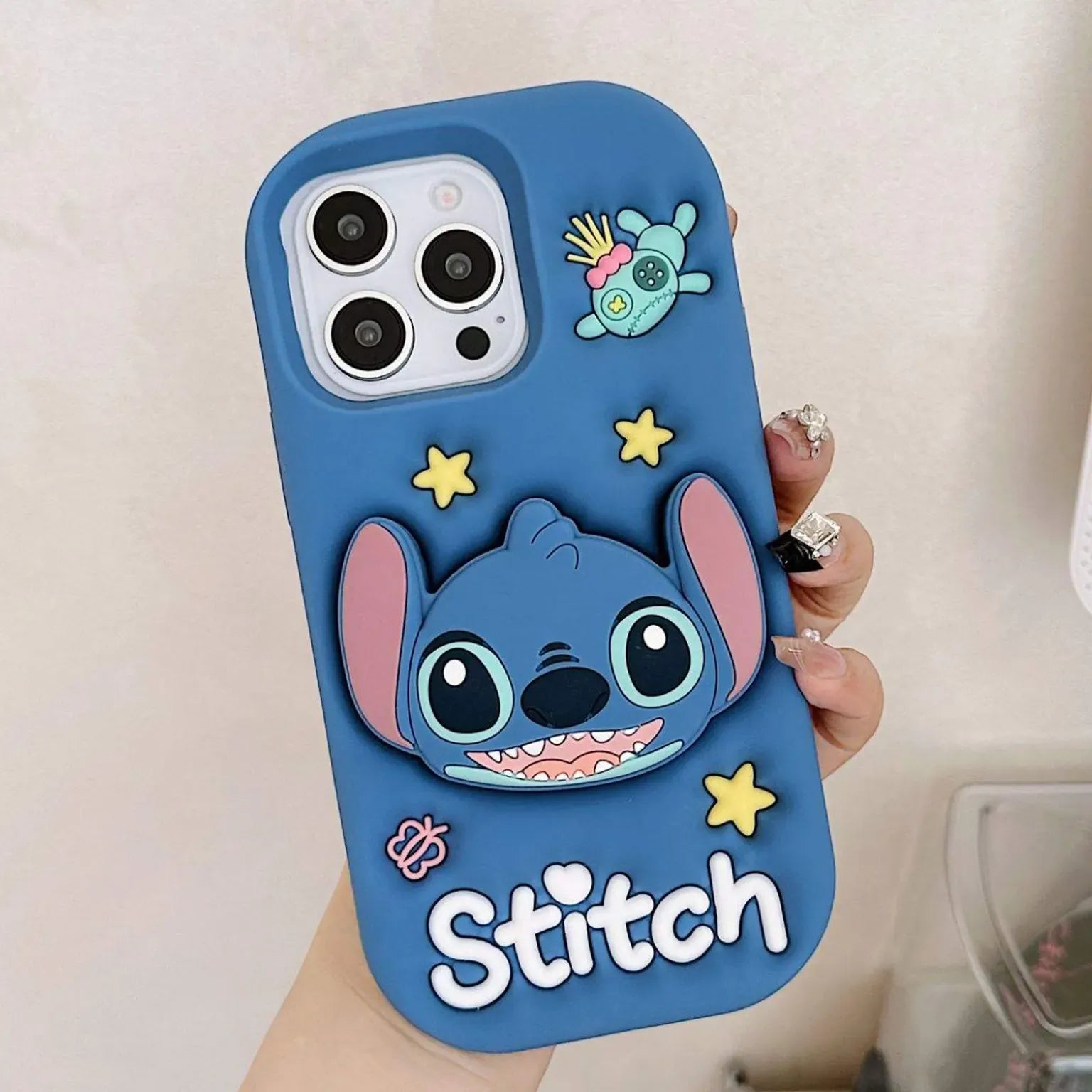 Cases & Covers 3D Cute Cartoon Character Scalable Holder Soft Silicone Case for iPhone 13