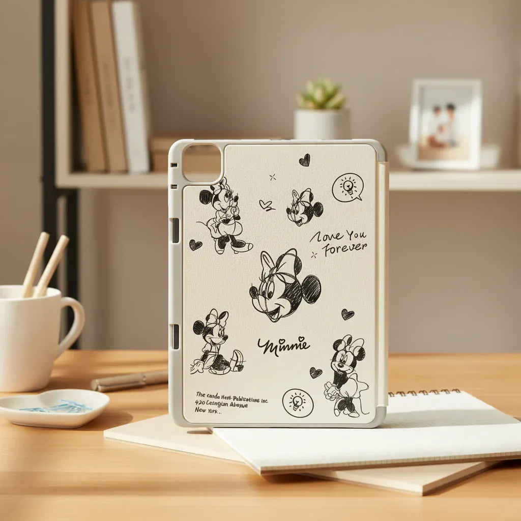 Cases & Covers 3D Cute Cartoon PU Leather Trifold Flip Auto Wake/Sleep with Pencil Holder Cover for iPad Air 4 | 5 | 6| Air 11  (2024) | Pro 10.9 | Pro 11 (2020)