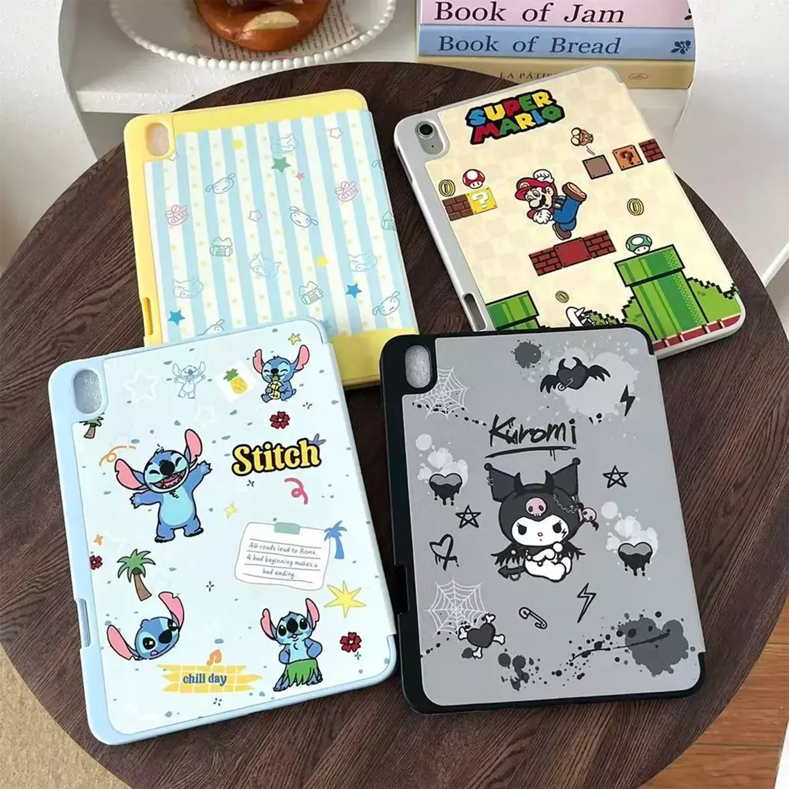 Cases & Covers 3D Cute Cartoon PU Leather Trifold Flip Auto Wake/Sleep with Pencil Holder Cover for iPad Air 4 | 5 | 6| Air 11  (2024) | Pro 10.9 | Pro 11 (2020)