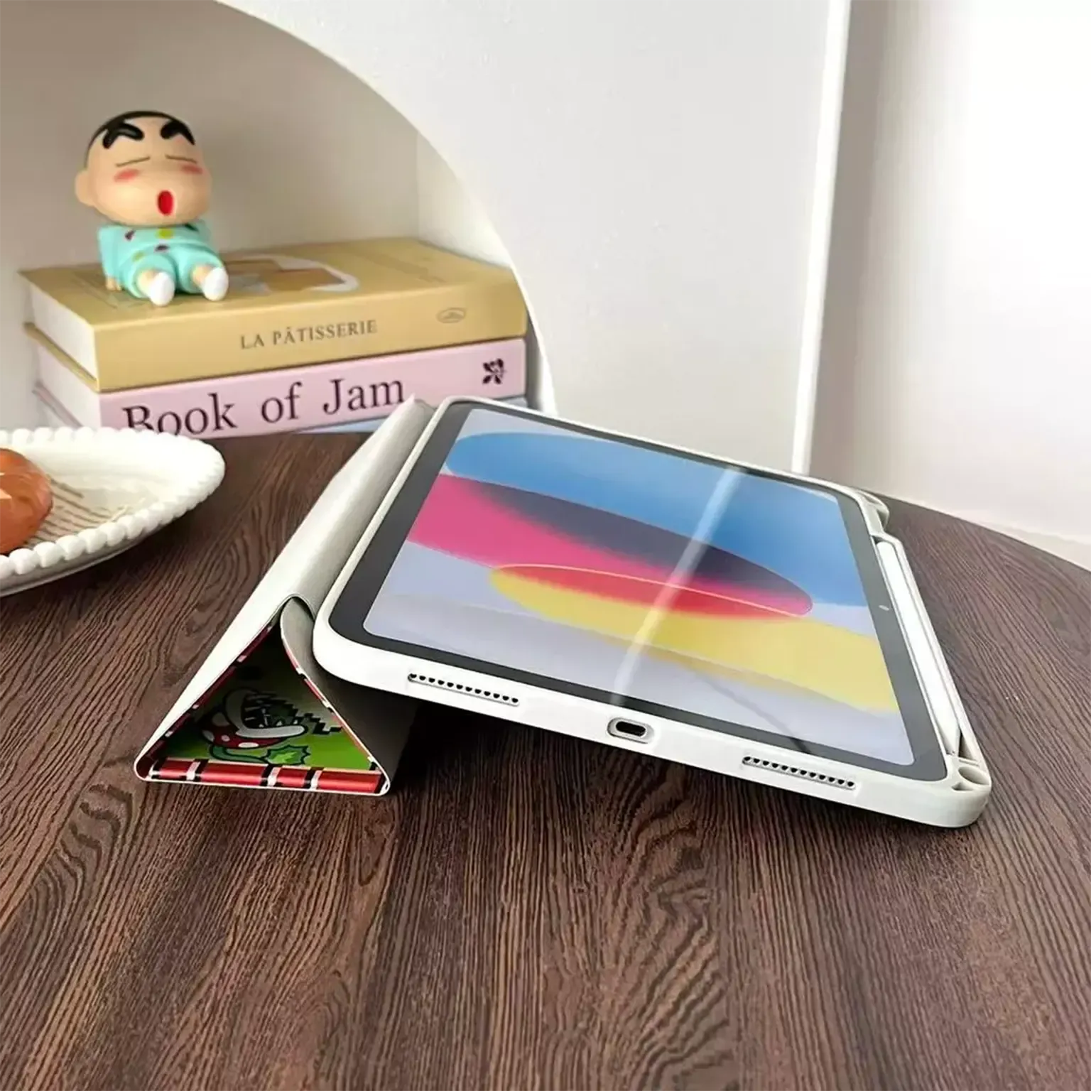 Cases & Covers 3D Cute Cartoon PU Leather Trifold Flip Auto Wake/Sleep with Pencil Holder Cover for iPad Air 4 | 5 | 6| Air 11  (2024) | Pro 10.9 | Pro 11 (2020)