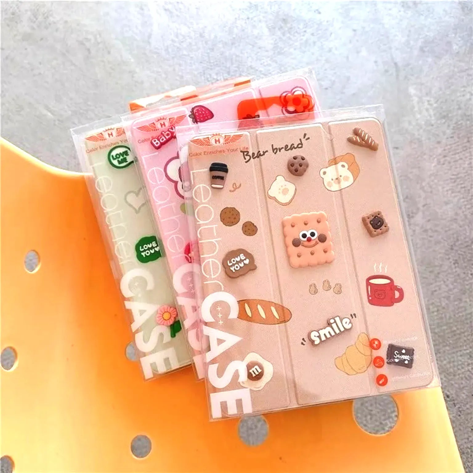 Cases & Covers 3D Cute Cartoon PU Leather Trifold Flip Auto Wake/Sleep with Pencil Holder Cover for iPad Air 4 | 5 | 6| Air 11  (2024) | Pro 10.9 | Pro 11 (2020)