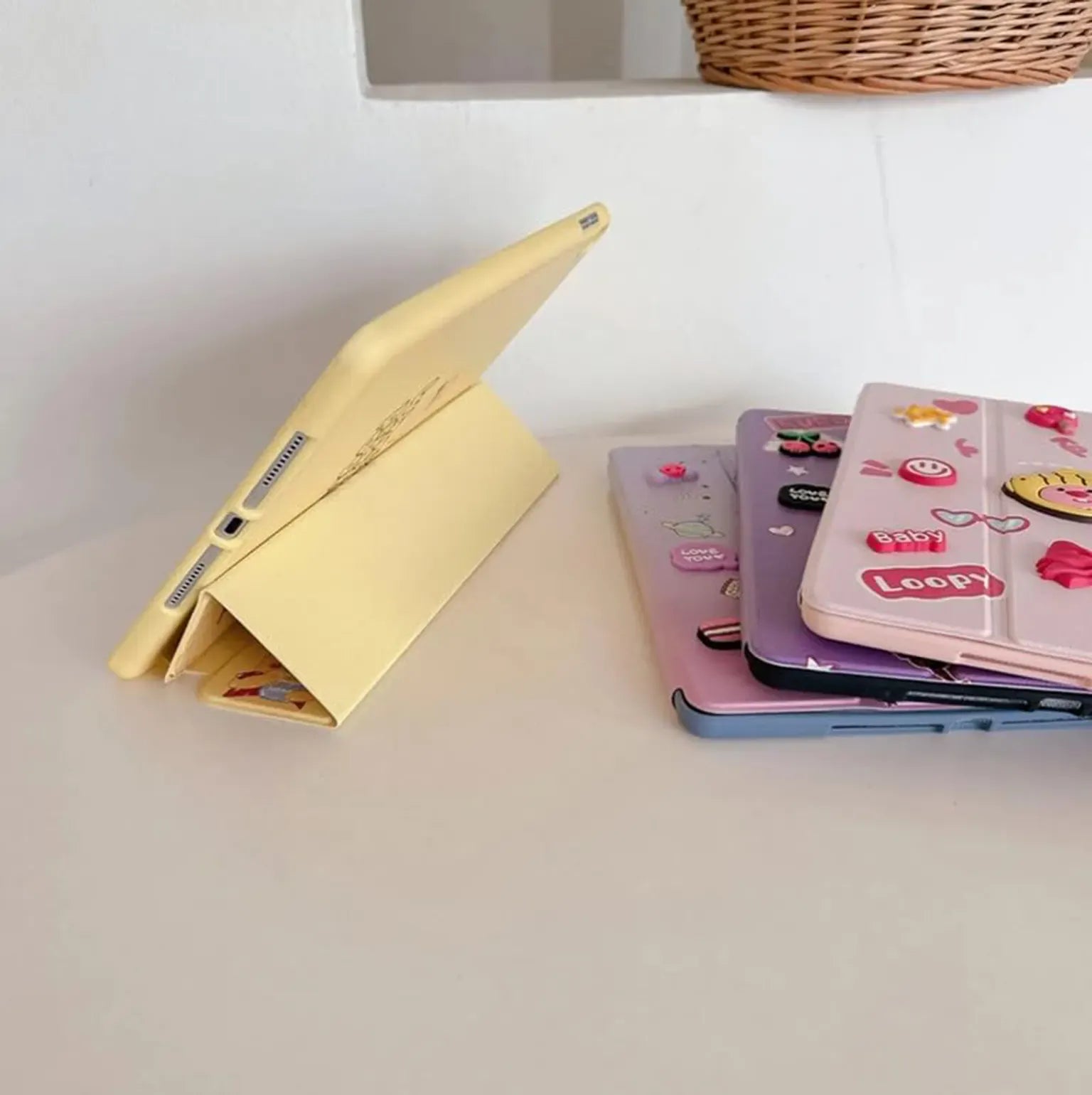 Cases & Covers 3D Cute Cartoon PU Leather Trifold Flip Auto Wake/Sleep with Pencil Holder Cover for iPad Air 4 | 5 | 6| Air 11  (2024) | Pro 10.9 | Pro 11 (2020)