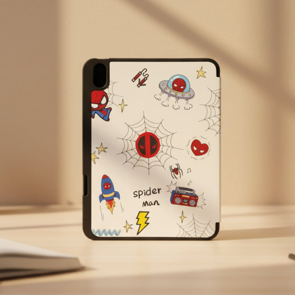 3D Cute Cartoon PU Leather Trifold Flip Auto Wake/Sleep with Pencil Holder Cover for iPad Air 4 | 5 | 6| Air 11  (2024) | Pro 10.9 | Pro 11 (2020)