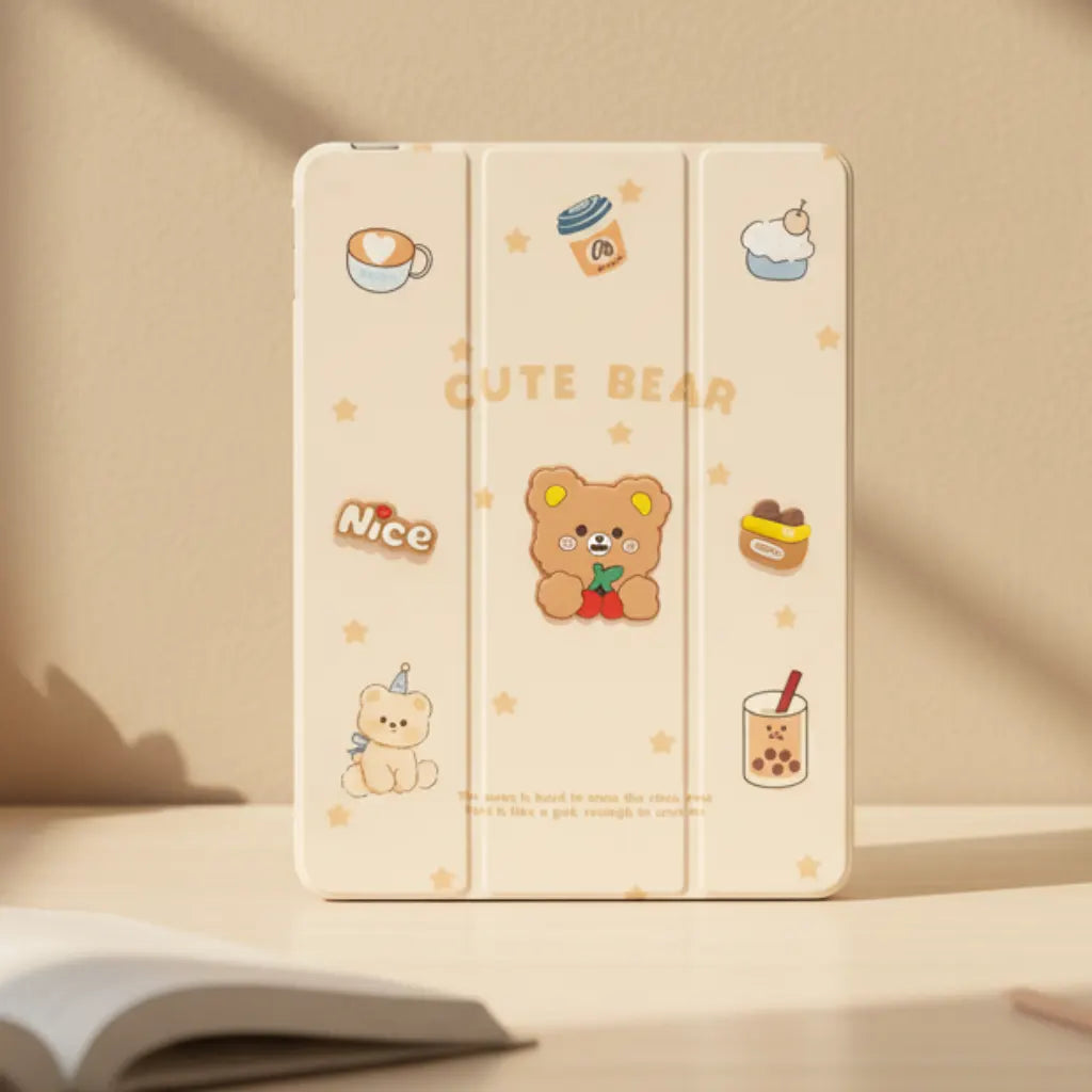 3D Cute Cartoon PU Leather Trifold Flip Auto Wake/Sleep with Pencil Holder Cover for iPad Air 4 | 5 | 6| Air 11  (2024) | Pro 10.9 | Pro 11 (2020) KTSUFVZPW 8941819226248