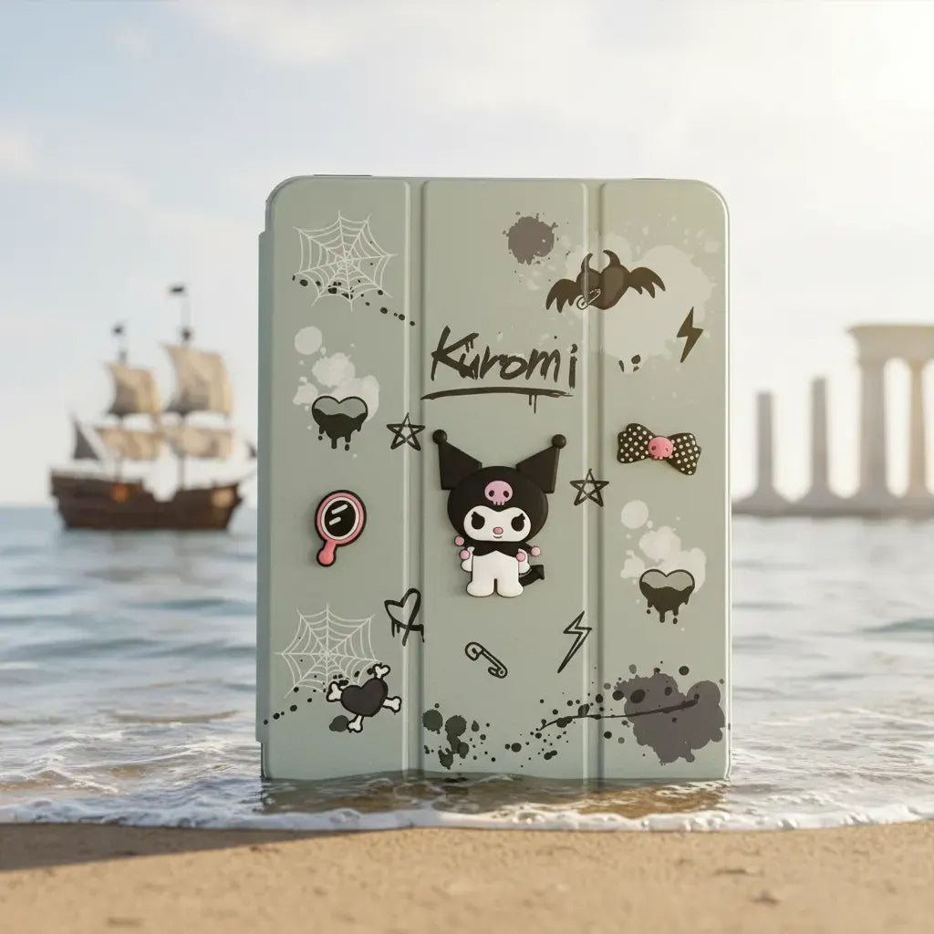 Cases & Covers 3D Cute Cartoon PU Leather Trifold Flip Auto Wake/Sleep with Pencil Holder Cover for iPad Air 4 | 5 | 6| Air 11  (2024) | Pro 10.9 | Pro 11 (2020)