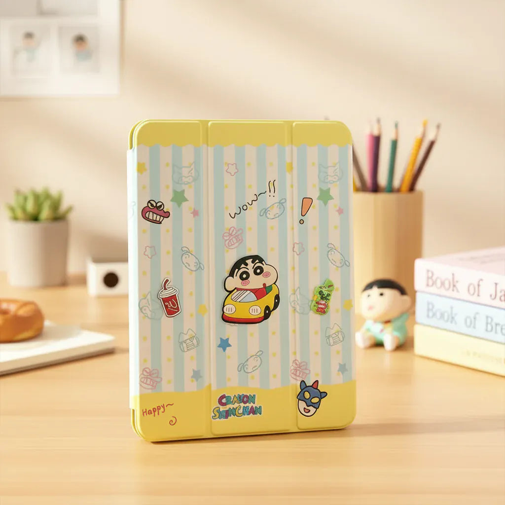 Cases & Covers 3D Cute Cartoon PU Leather Trifold Flip Auto Wake/Sleep with Pencil Holder Cover for iPad Air 4 | 5 | 6| Air 11  (2024) | Pro 10.9 | Pro 11 (2020)