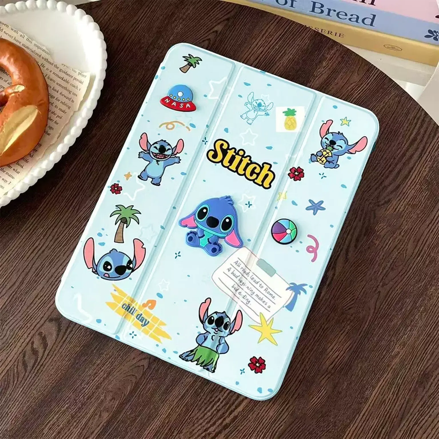 Cases & Covers 3D Cute Cartoon PU Leather Trifold Flip Auto Wake/Sleep with Pencil Holder Cover for iPad Air 4 | 5 | 6| Air 11  (2024) | Pro 10.9 | Pro 11 (2020)