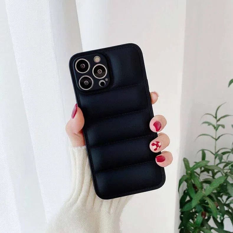 Cases & Covers for iPhone 14 Pro Max / Black 3D Puffer Soft TPU Silicone Phone Back Case Cover for Apple iPhone