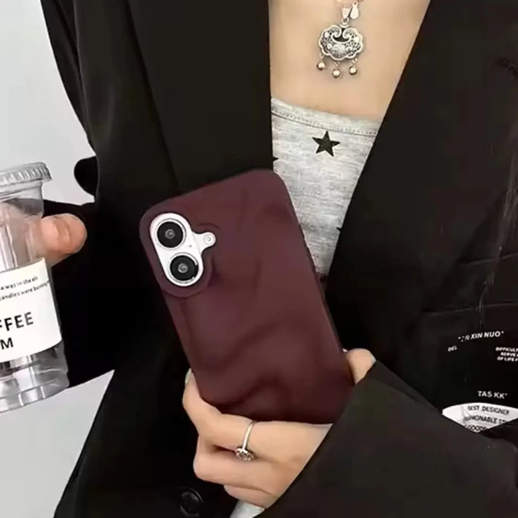 3D Water Ripple Pattern Wave Silicone Soft Case for iPhone 16