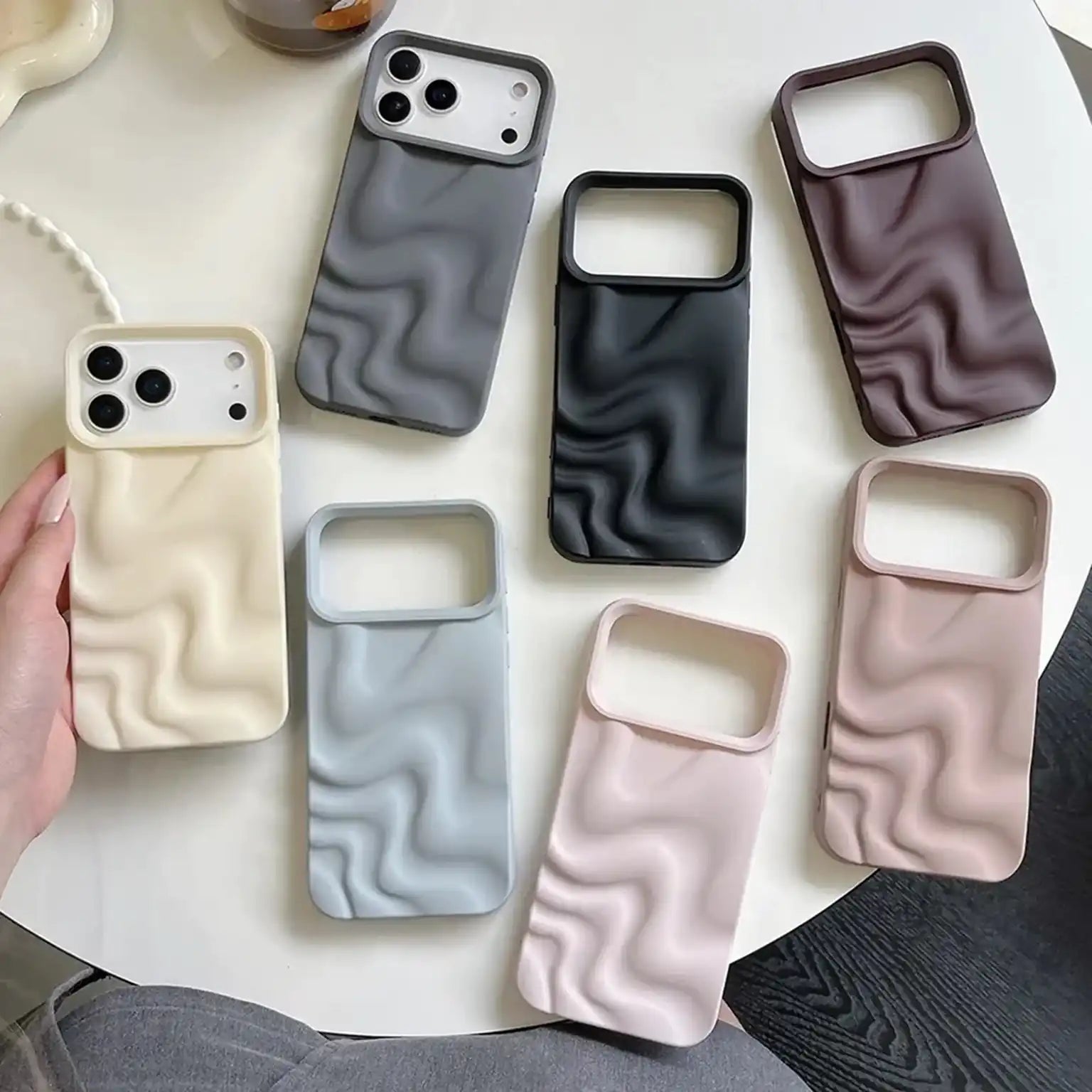3D Water Ripple Pattern Wave Silicone Soft Case for iPhone 17 Pro – ktusu