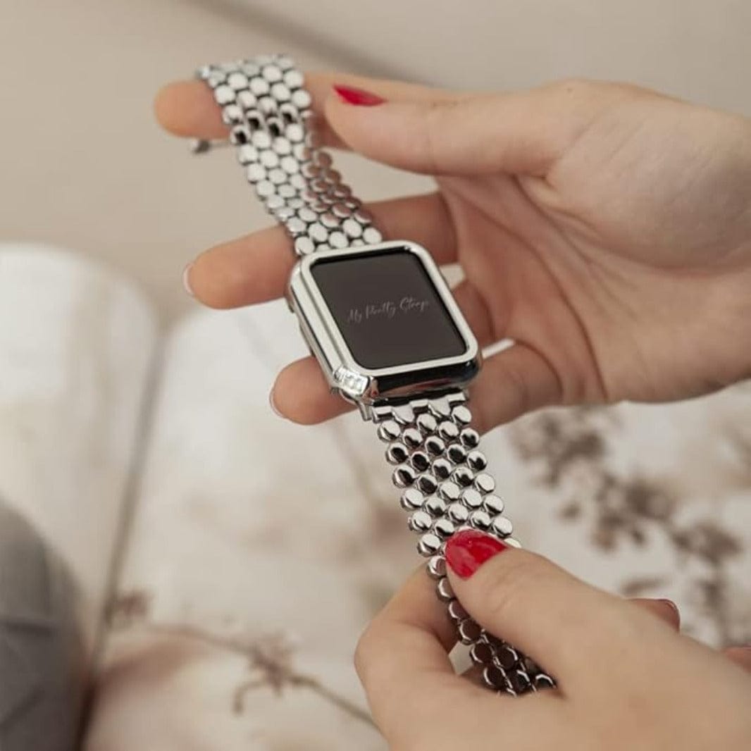 Honeycomb Pattern Stainless Steel Metal Band for Apple Watch 42 | 44 | 45 | Ultra 49 | 46mm S10