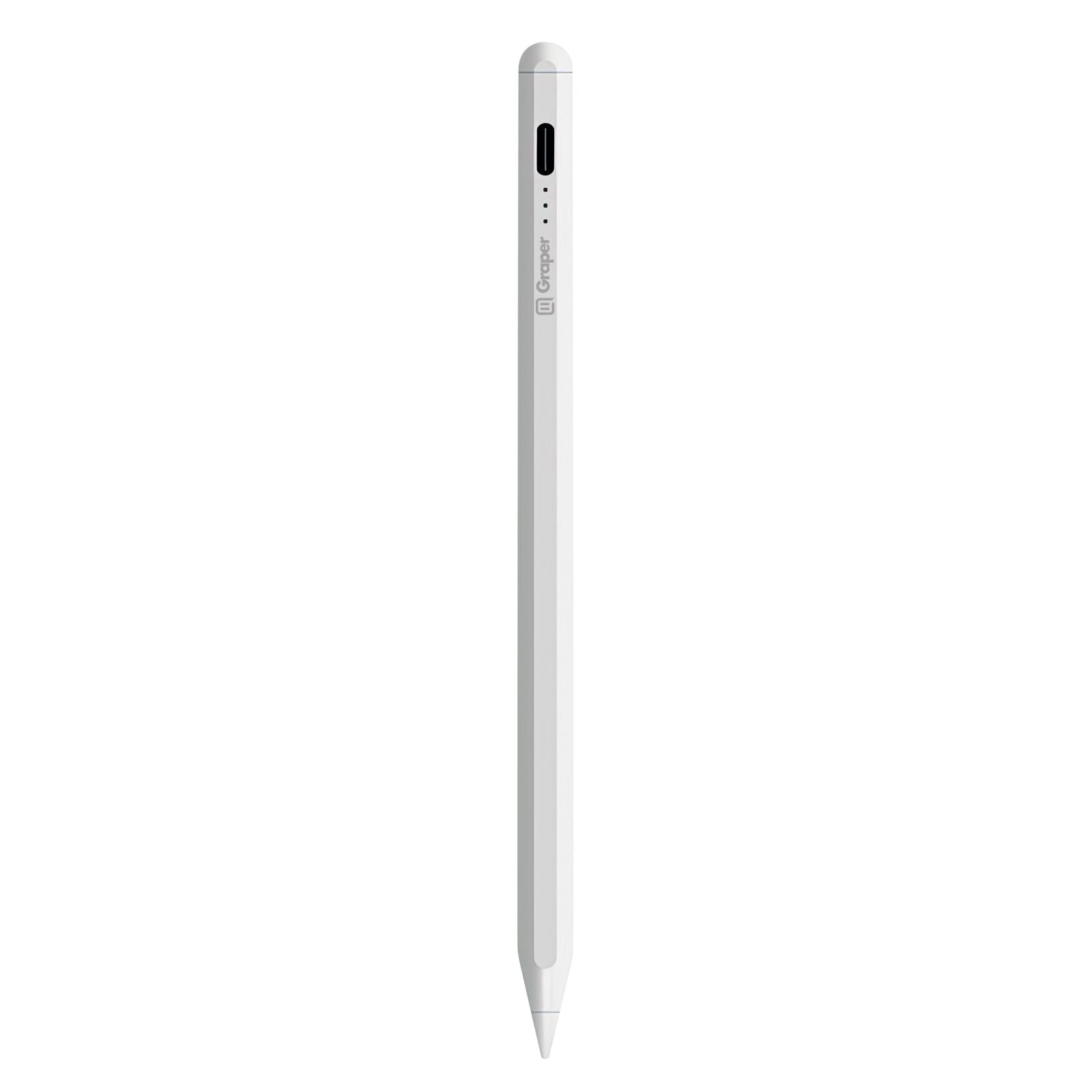 ktusu Graper Smartpen Active Stylus Pen for iPad After 2018, Aluminium Metal Body, with Extra Nib White