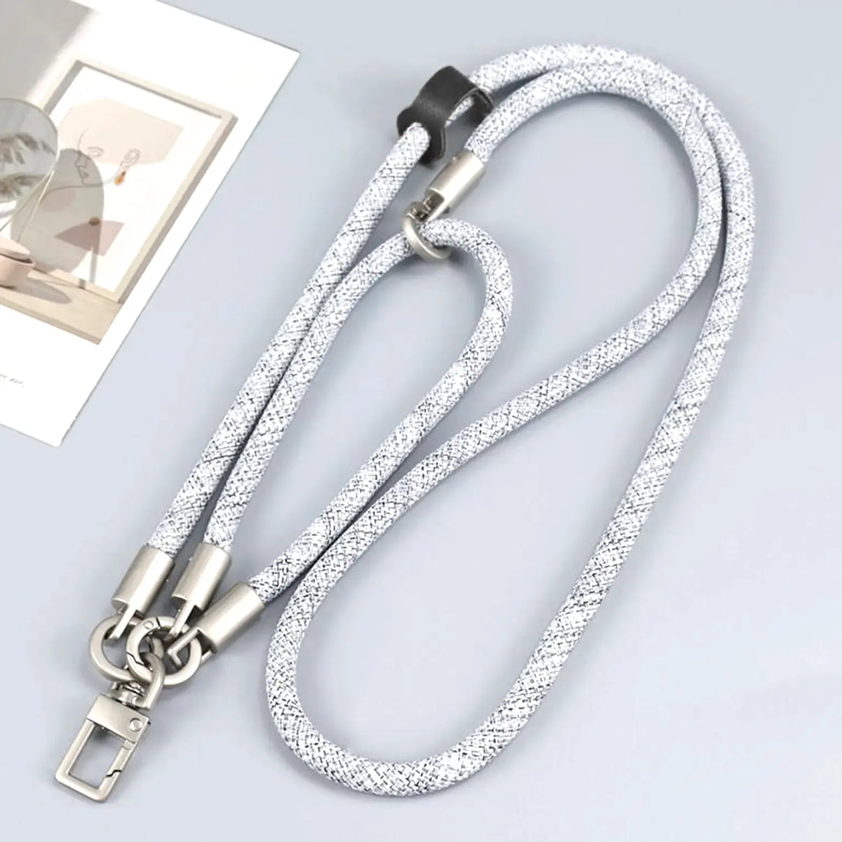 Adjustable Braided Mobile Phone Lanyard Strap – Durable Neck & Wrist Phone Holder with Detachable Metal Clip, Multifunctional Hands-Free Carrying Strap KTSU9NWD4 8986001247205