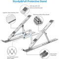 Mounts Stands & Grips for Silver Adjustable Laptop Stand Holder Built-in Foldable Legs Cooling pads