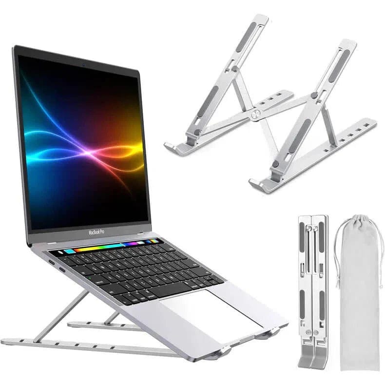 Mounts Stands & Grips for Silver Adjustable Laptop Stand Holder Built-in Foldable Legs Cooling pads