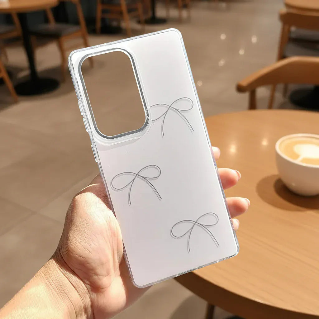 Cases & Covers Aesthetic Bow Print Soft Edge Back Hard Case for Samsung Galaxy S25 Ultra