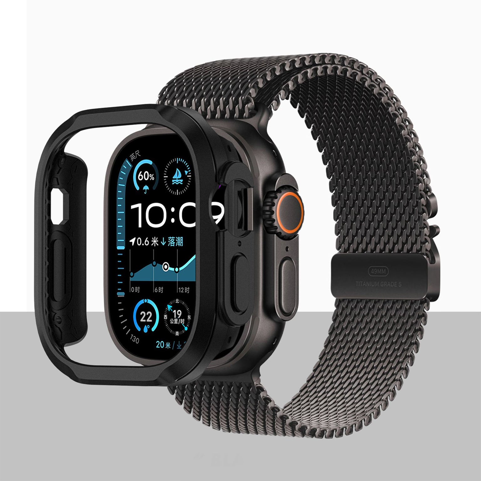 Cases & Covers Aluminum Alloy TPU Frame Anti-Shock Watch Cover for Apple Watch Ultra 49mm