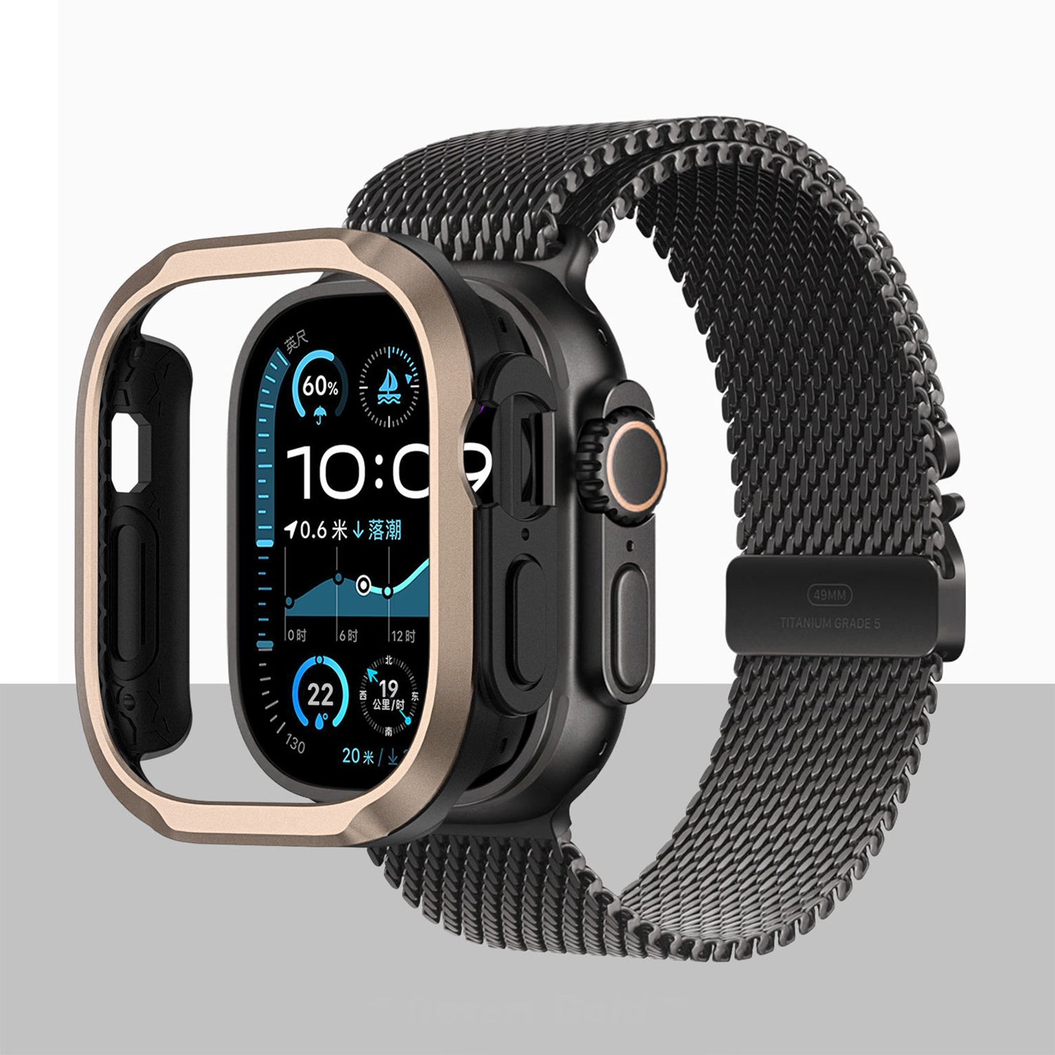 Cases & Covers Aluminum Alloy TPU Frame Anti-Shock Watch Cover for Apple Watch Ultra 49mm