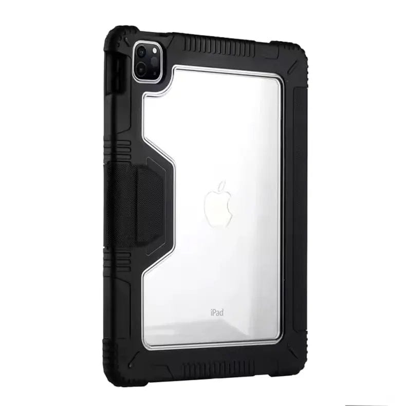 Cases & Covers for iPad 10.2 / Black Anti-Slip Rugged TPU Hard PC Flip Leather Case For iPad