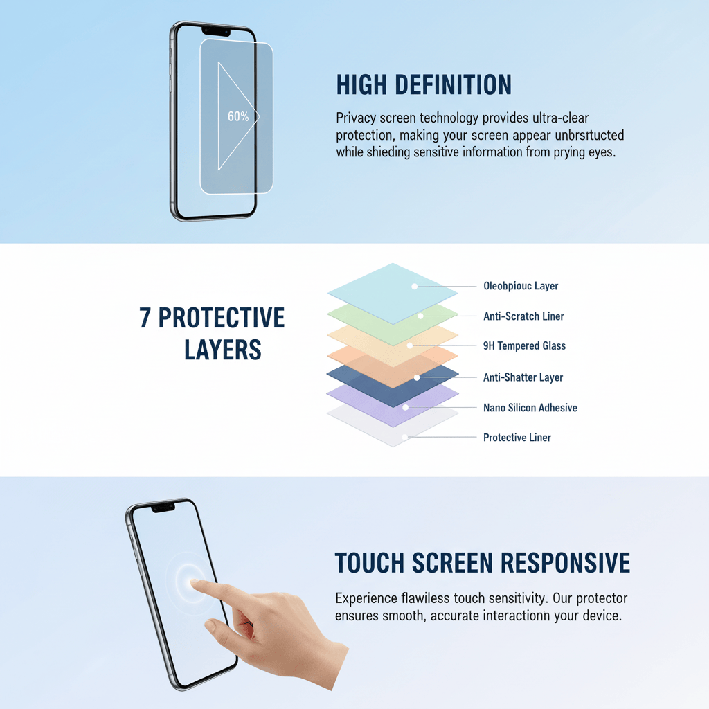 Screen Protection Anti-Spy Speaker Grill Tempered Glass for iPhone 16