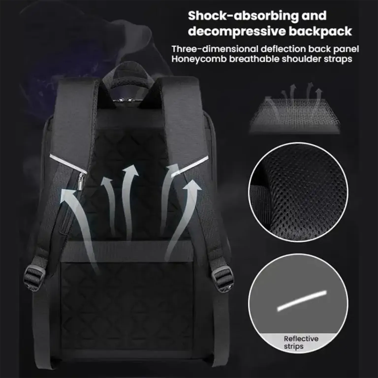 Bags & Sleeves Anti-theft TSA lock Hard Shell Backpack with USB Port and Password Lock