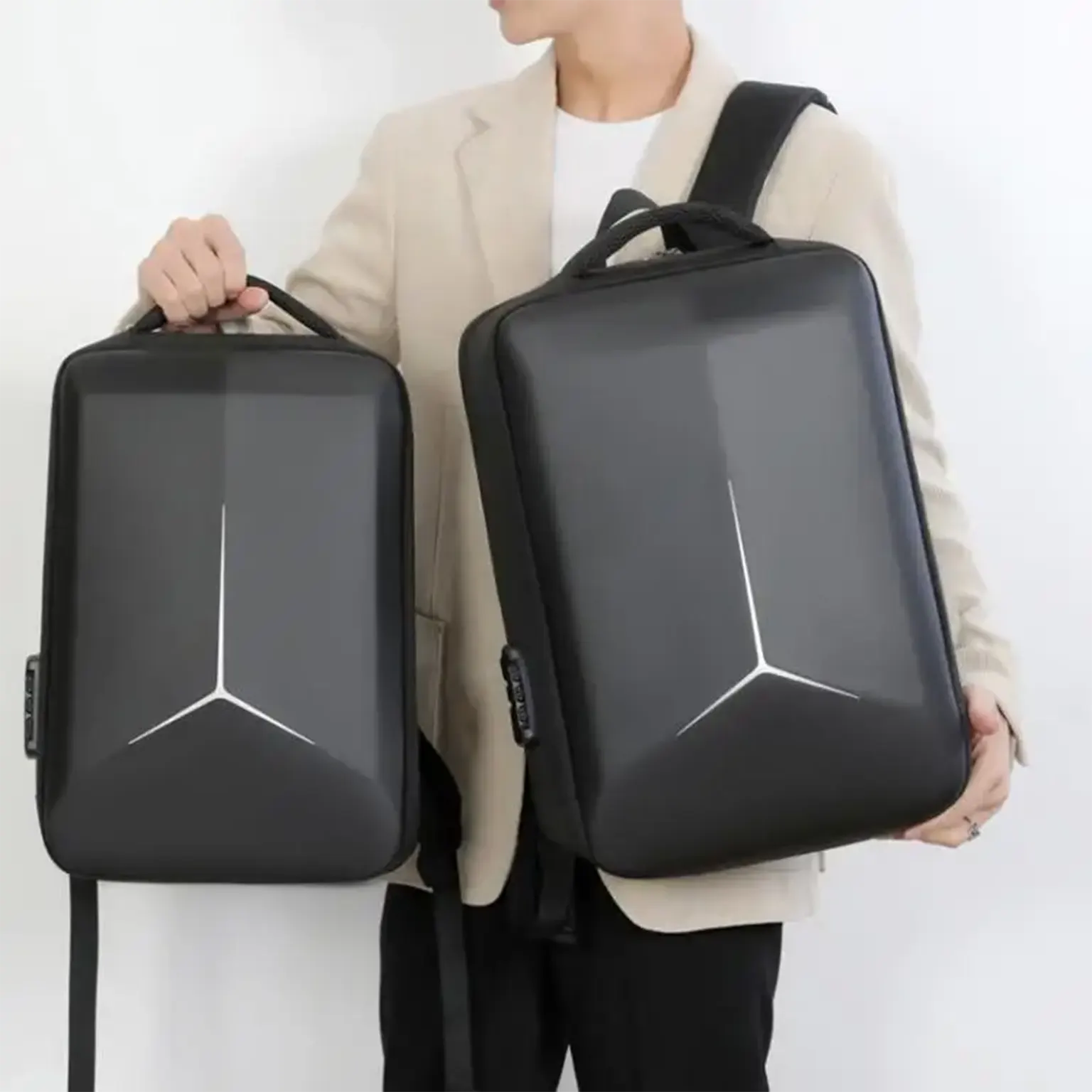 Bags & Sleeves Anti-theft TSA lock Hard Shell Backpack with USB Port and Password Lock