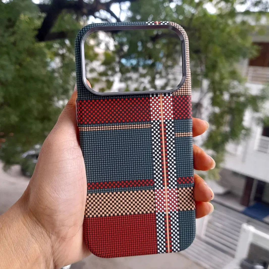 ktusu Generic Cases & Covers Aramid Fiber Magnetic Magsafe Slim Case for iPhone 17 Pro Max Braided Caerbon Fiber Green