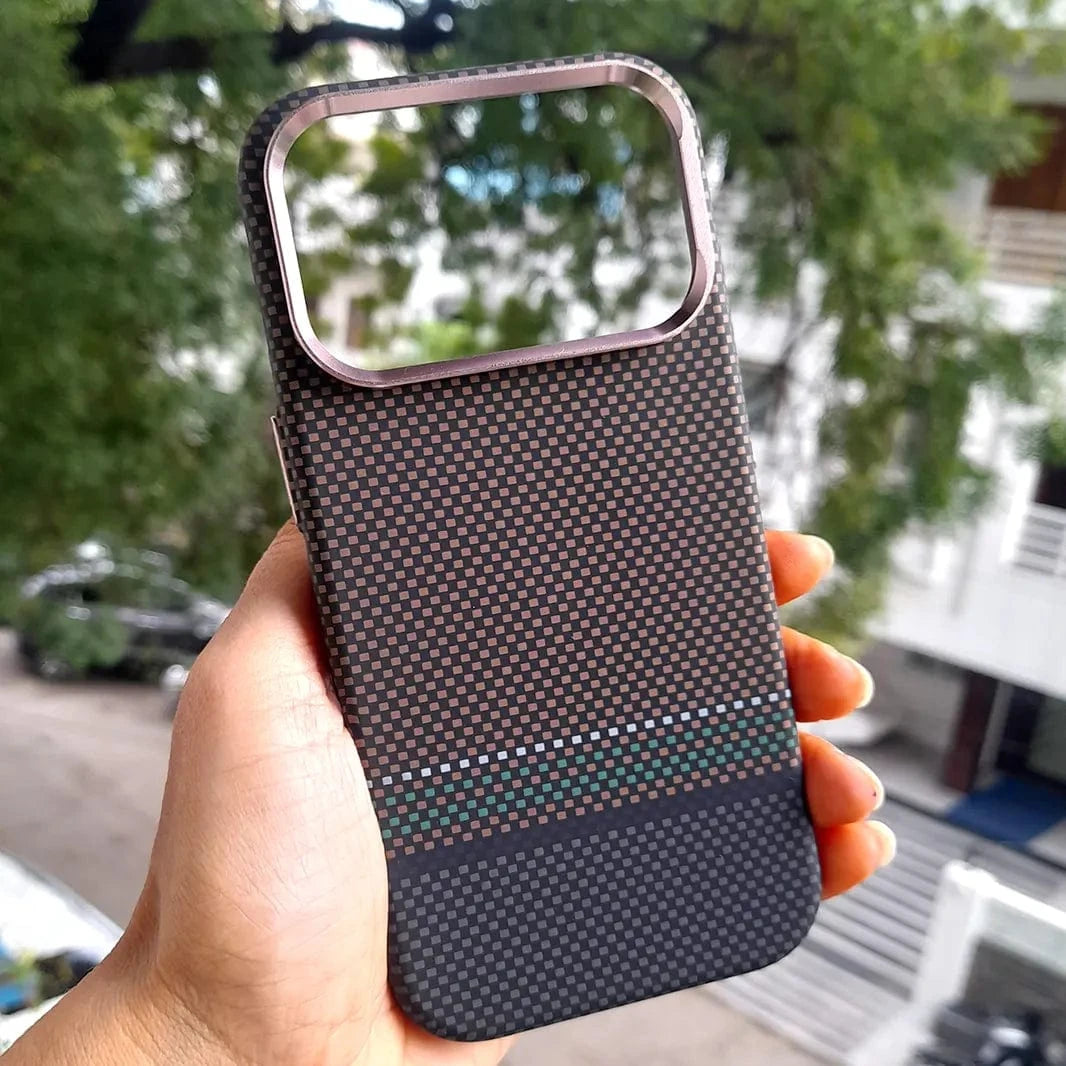 ktusu Generic Cases & Covers Aramid Fiber Magnetic Magsafe Slim Case for iPhone 17 Pro Max Kevlar Brown