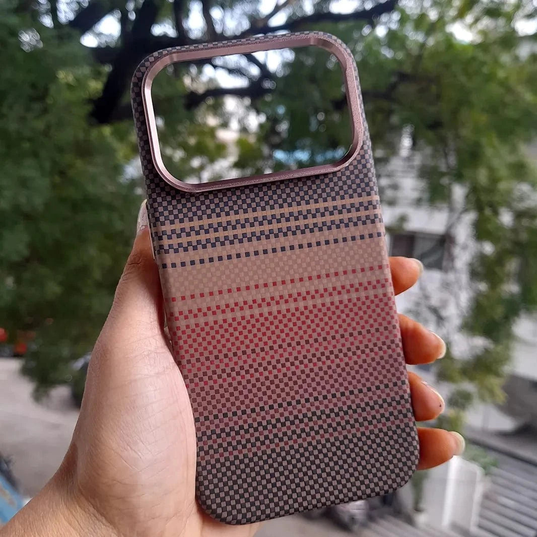 ktusu Generic Cases & Covers Aramid Fiber Magnetic Magsafe Slim Case for iPhone 17 Pro Max Kevlar Red