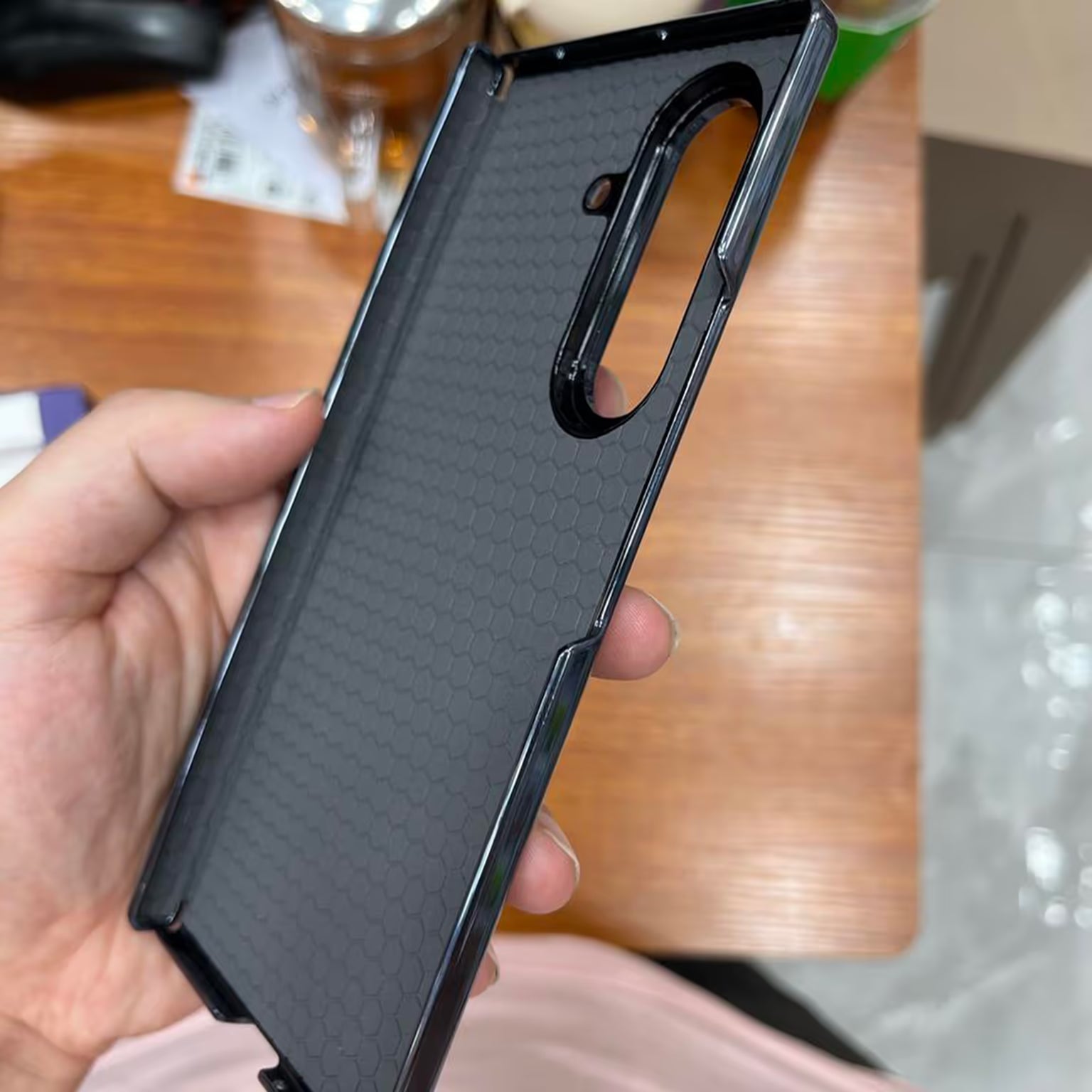 Electroplated Leather Texture Hard Back Case with Hinge Protection for Samsung Z Fold7