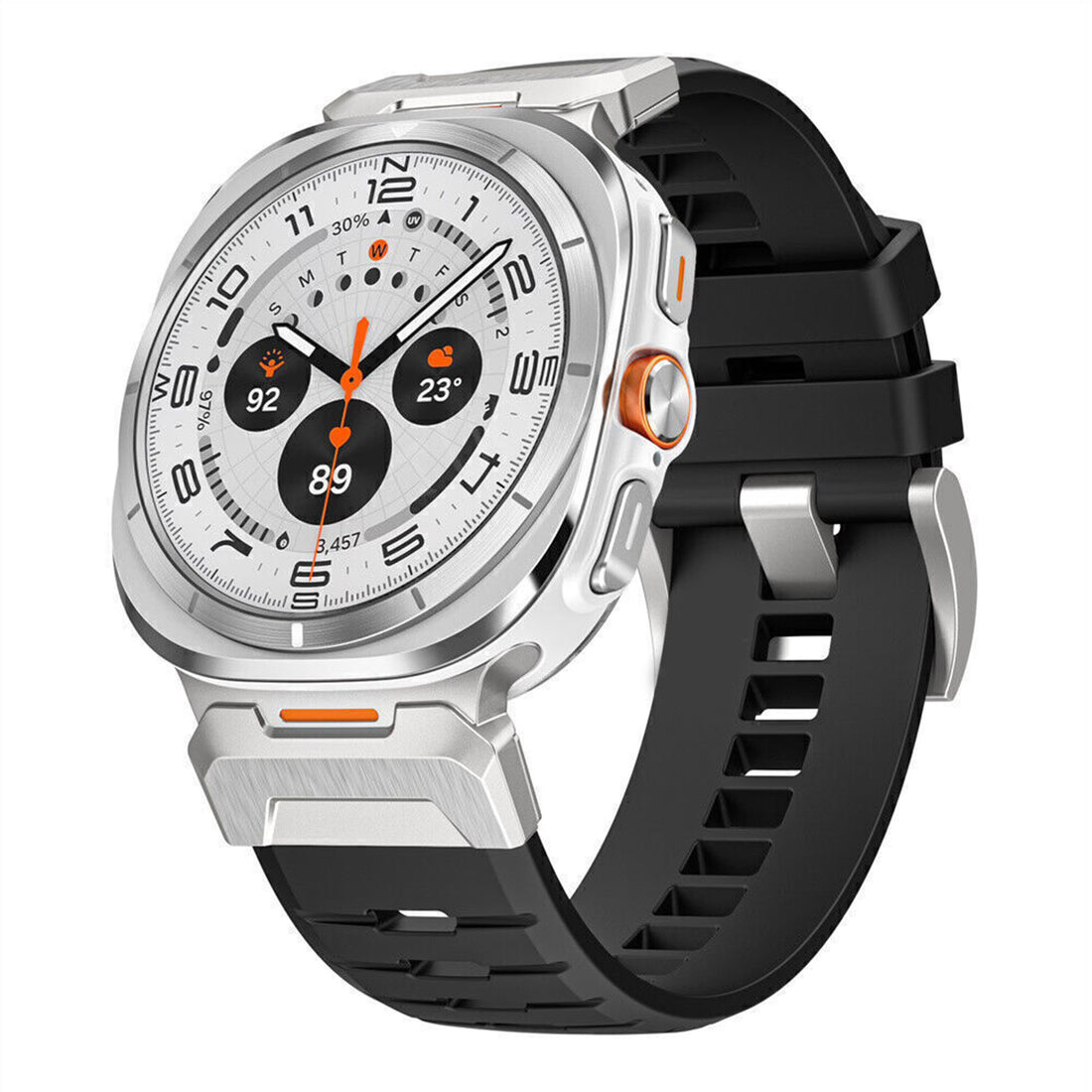 Rugged Premium TPU & Metal Sports Band for Samsung Watch Ultra 47mm