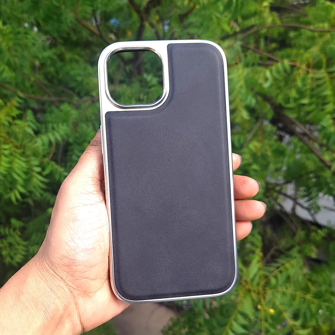 Electroplating PU Leather Case for iPhone 15 Pro Max