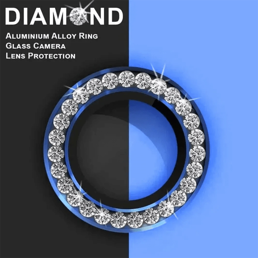 ktusu Generic Camera Lens Protectors Bling Sparkling Diamond Camera Lens Ring for iPhone 16 | 16 Plus Ultramarine