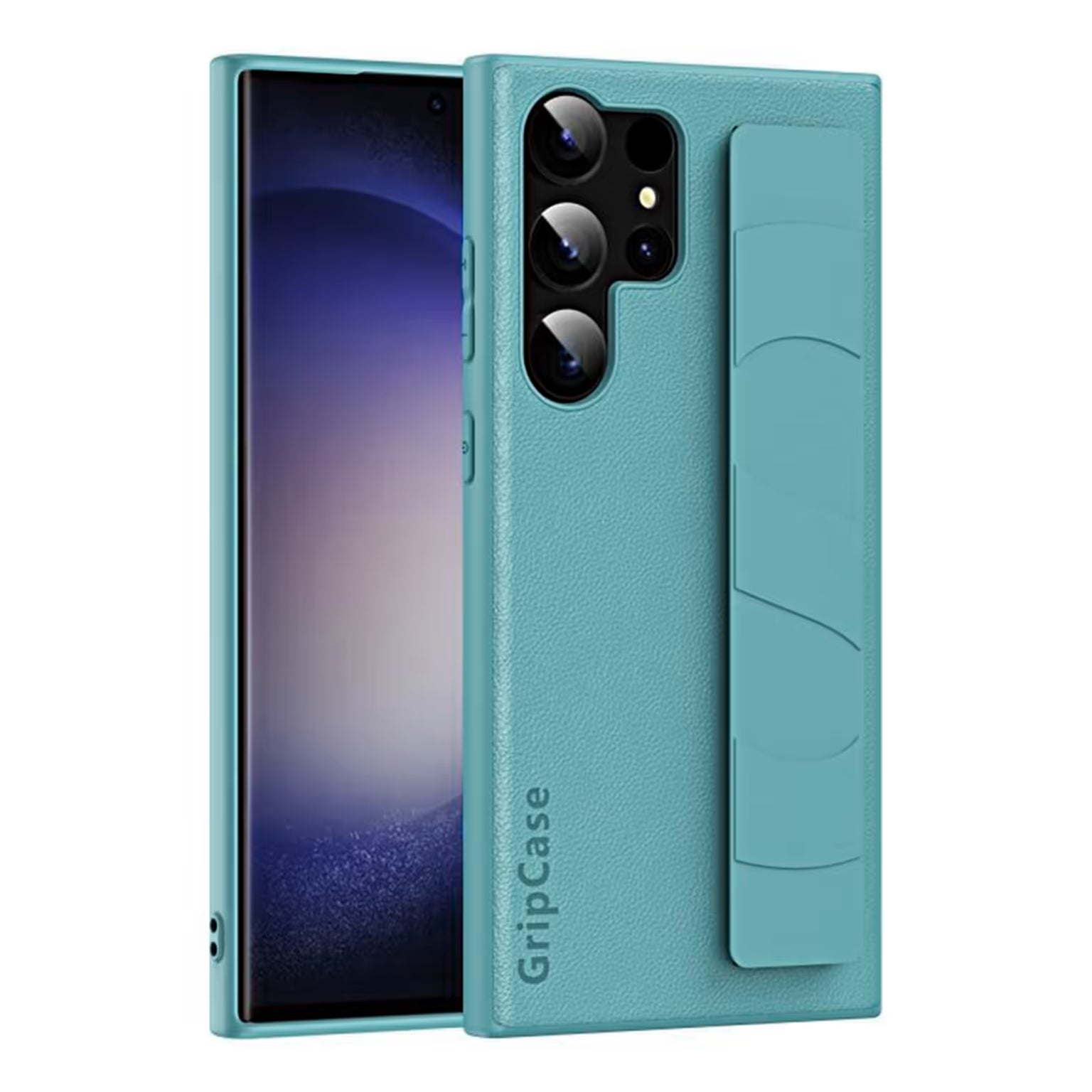 Hand Strap Leather Texture Hard Case for Samsung S23 Ultra