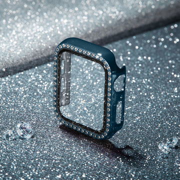 Cases & Covers Single Rhinestone Frame Hard Pc Built-In Glass Cover for Apple Watch 40mm