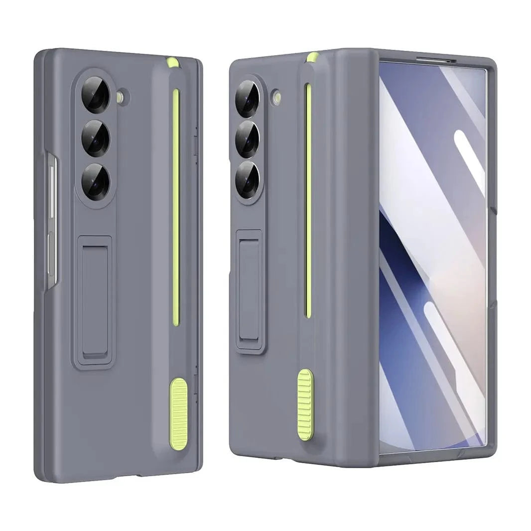 ktusu Generic Cases & Covers Bracket Kickstand Hinge Protection Case with Pen for Samsung Z Fold7 Gray