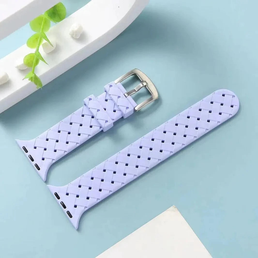 ktusu Generic Watch Bands Braided Silicone Band for Apple Watch 42 | 44 | 45 | Ultra 49 | 46mm S10 Lavender