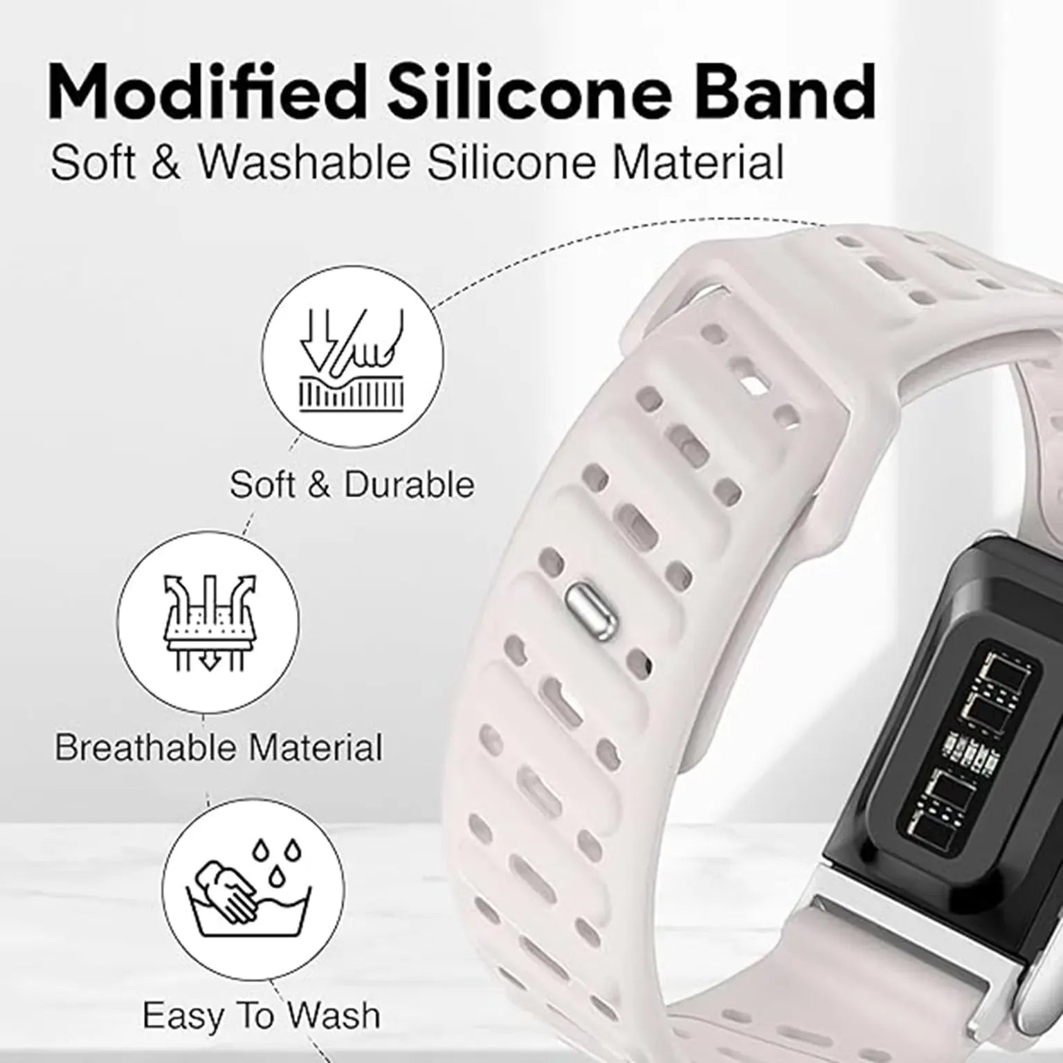 Watch Bands Breathable Silicone Soft Sports Loop Adjustable Replacement Strap for Whoop 5.0 PEAK