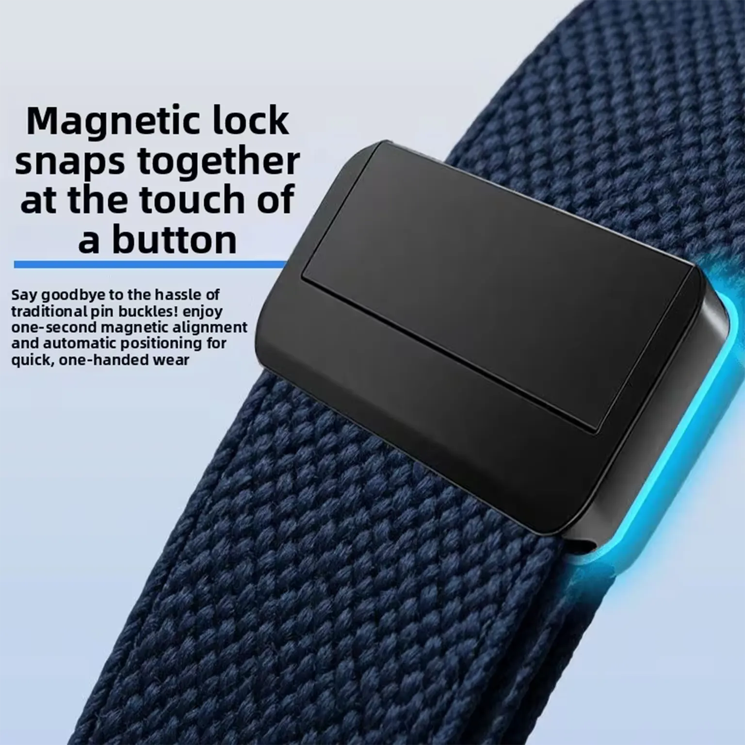 Breathable Stretch Nylon Quick-Adjust Magnetic Clasp Sports Wristband for Google Fitbit Air