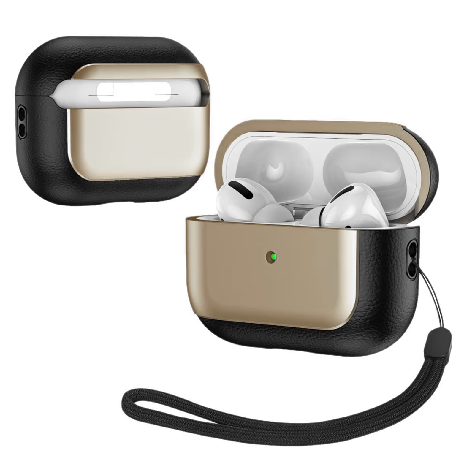 Litchi Leather Texture Fall Prevention Earphone Cover with Lanyard for Airpods Pro | Pro 2