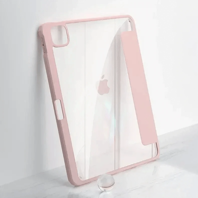 Built-in Stand Trifold Slim Transparent Cover for iPad 7 | 8 | 9 (10.2-inch)