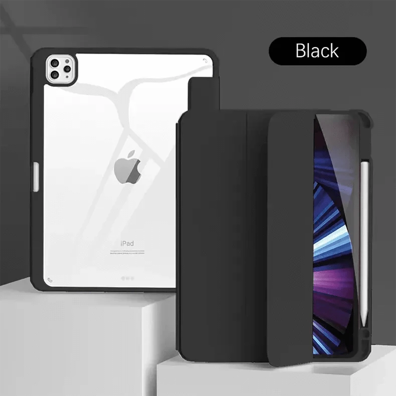 Built-in Stand Trifold Slim Transparent Cover for iPad 7 | 8 | 9 (10.2-inch)