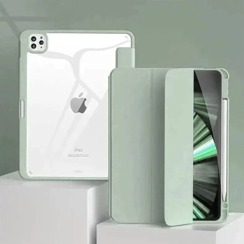 Built-in Stand Trifold Slim Transparent Cover for iPad 7 | 8 | 9 (10.2-inch)
