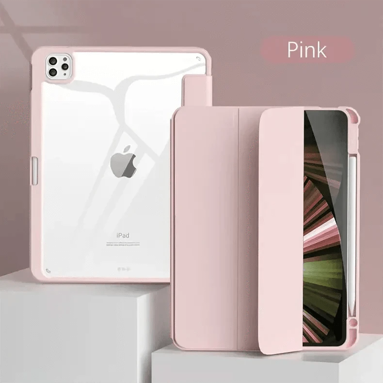 Built-in Stand Trifold Slim Transparent Cover for iPad 7 | 8 | 9 (10.2-inch)